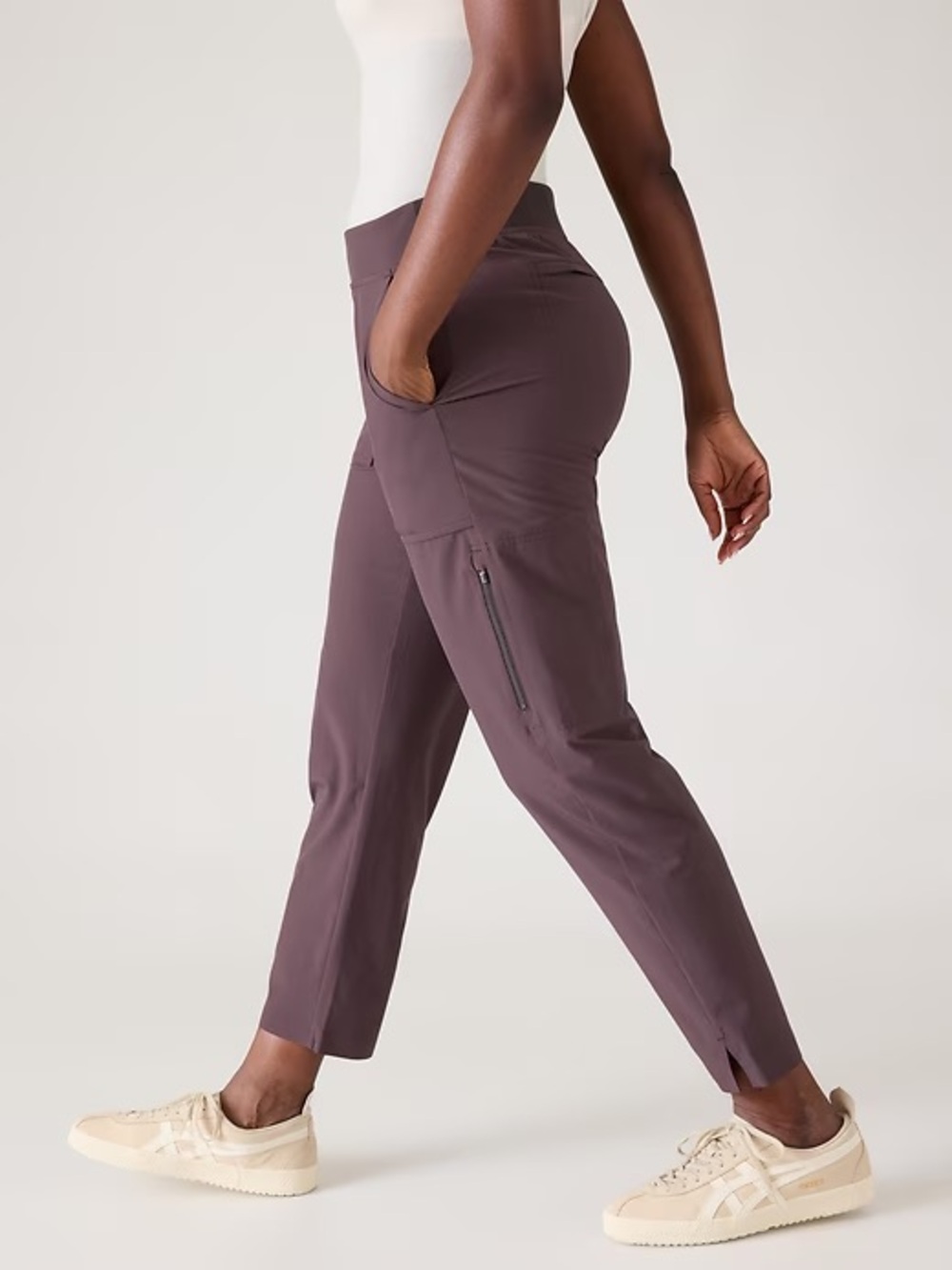 Athleta Brooklyn Mid Rise Utility Ankle Pant Shale Gray Lightweight